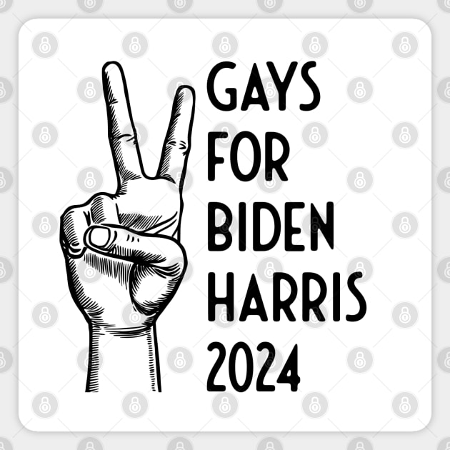 Gays For Biden Harris Election 2024 Magnet by Manzo Carey